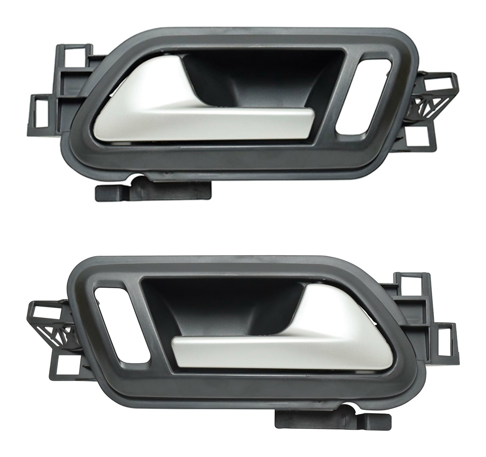 Par De Manijas De Puertas Interiores Delanteras O Traseras Negro/Plata Con Hoyo