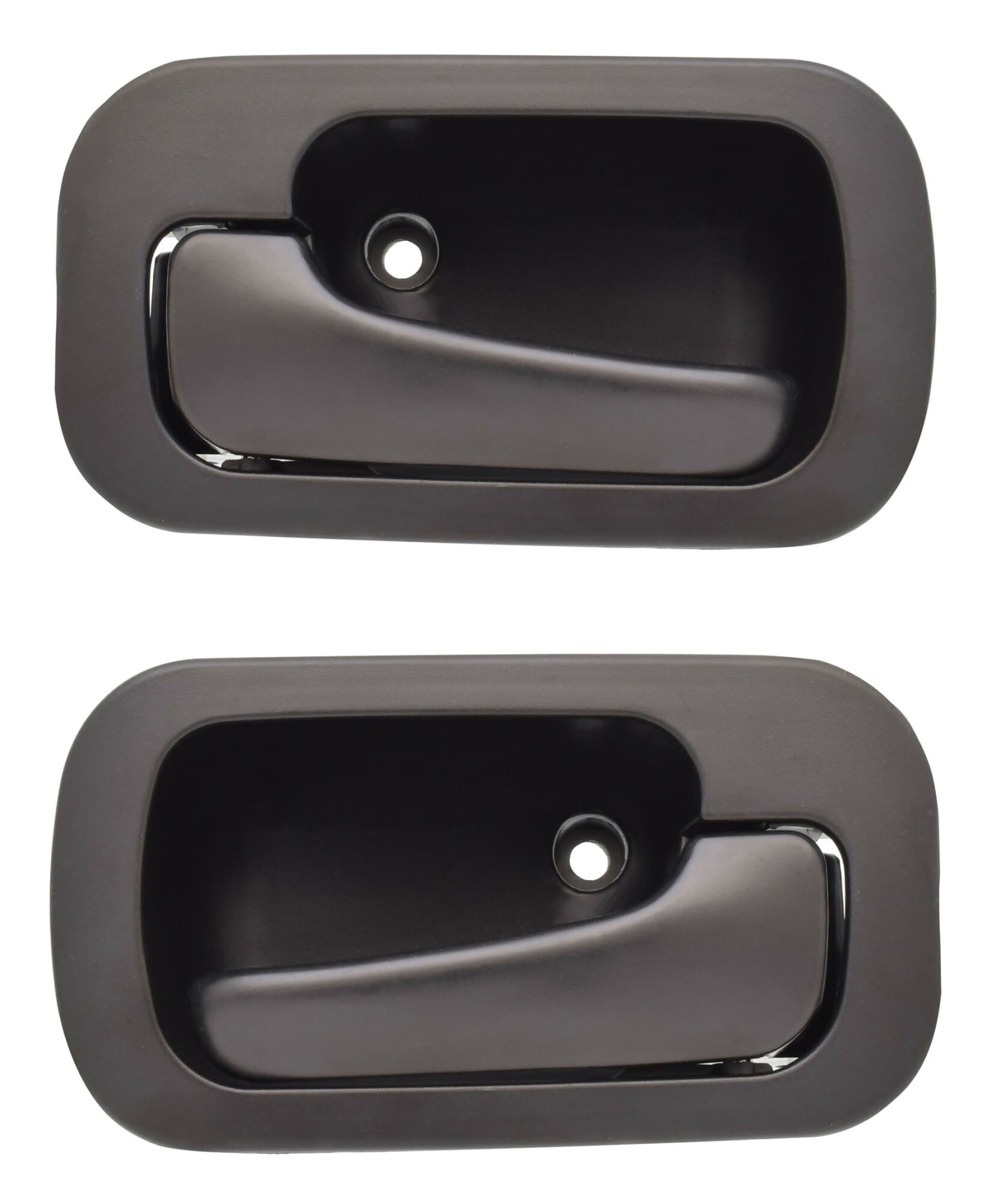 Par De Manijas De Puertas Interiores Delanteras O Traseras Negro Sin Hoyo Para Seguro