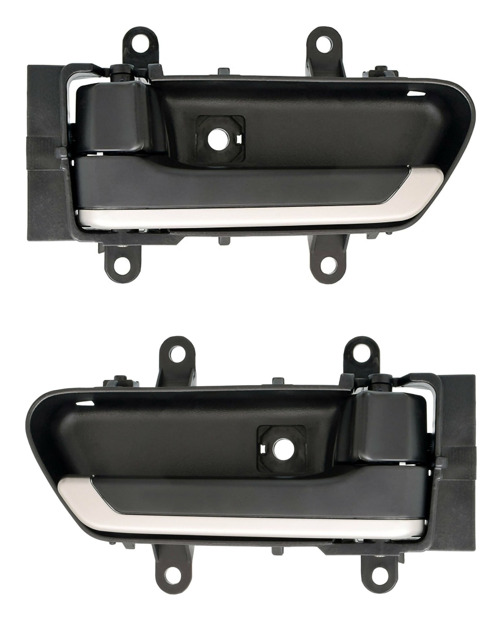 Par De Manijas De Puertas Interiores Delanteras O Traseras Negro/Plata
