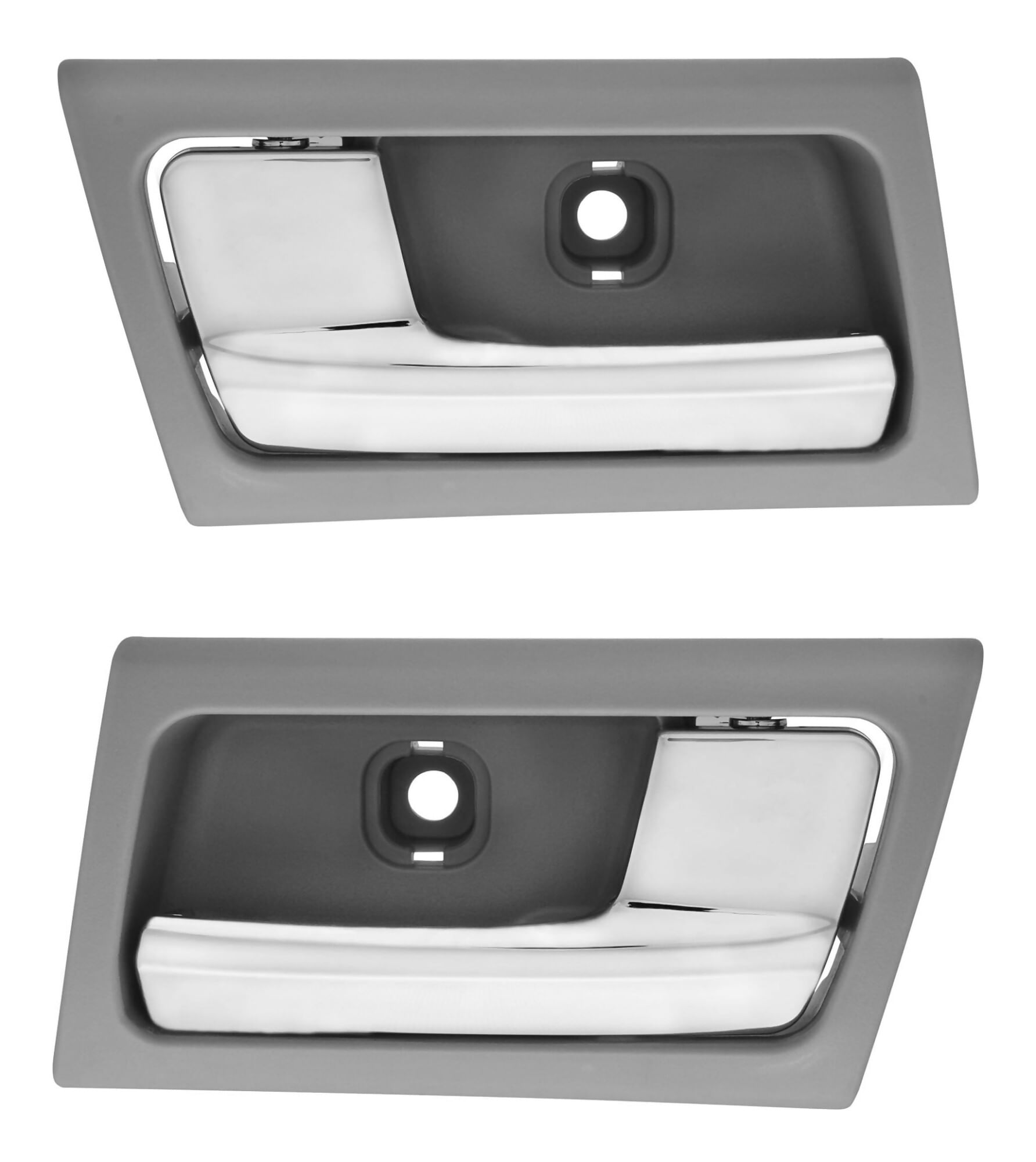 Par De Manijas De Puertas Interiores Delanteras O Traseras Gris/Cromado
