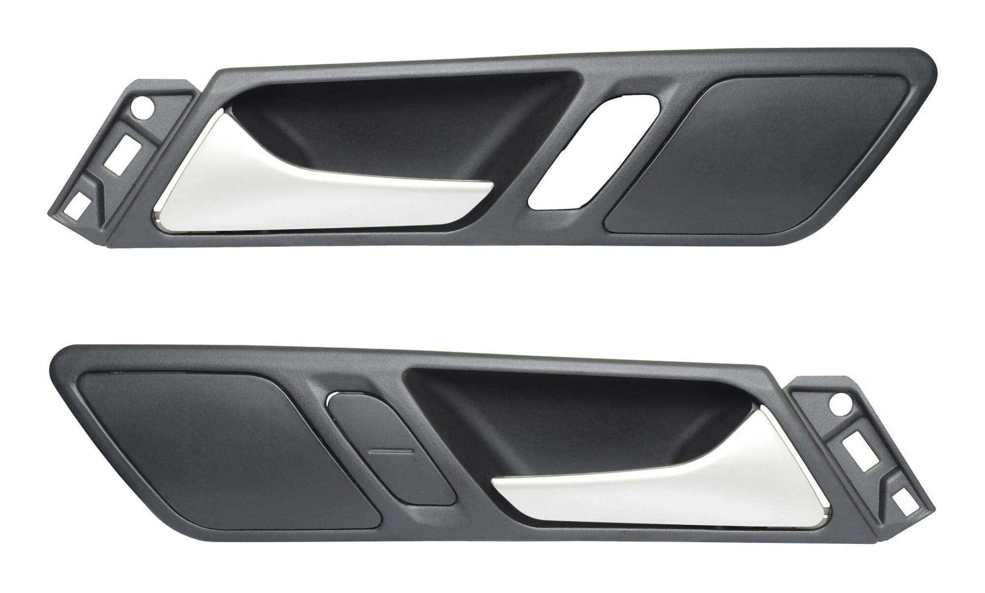 Par De Manijas De Puertas Interiores Delanteras Negro/Plata