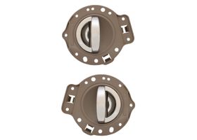 Par De Manijas De Puertas Interiores Delanteras O Traseras Café/Cromado Con Base