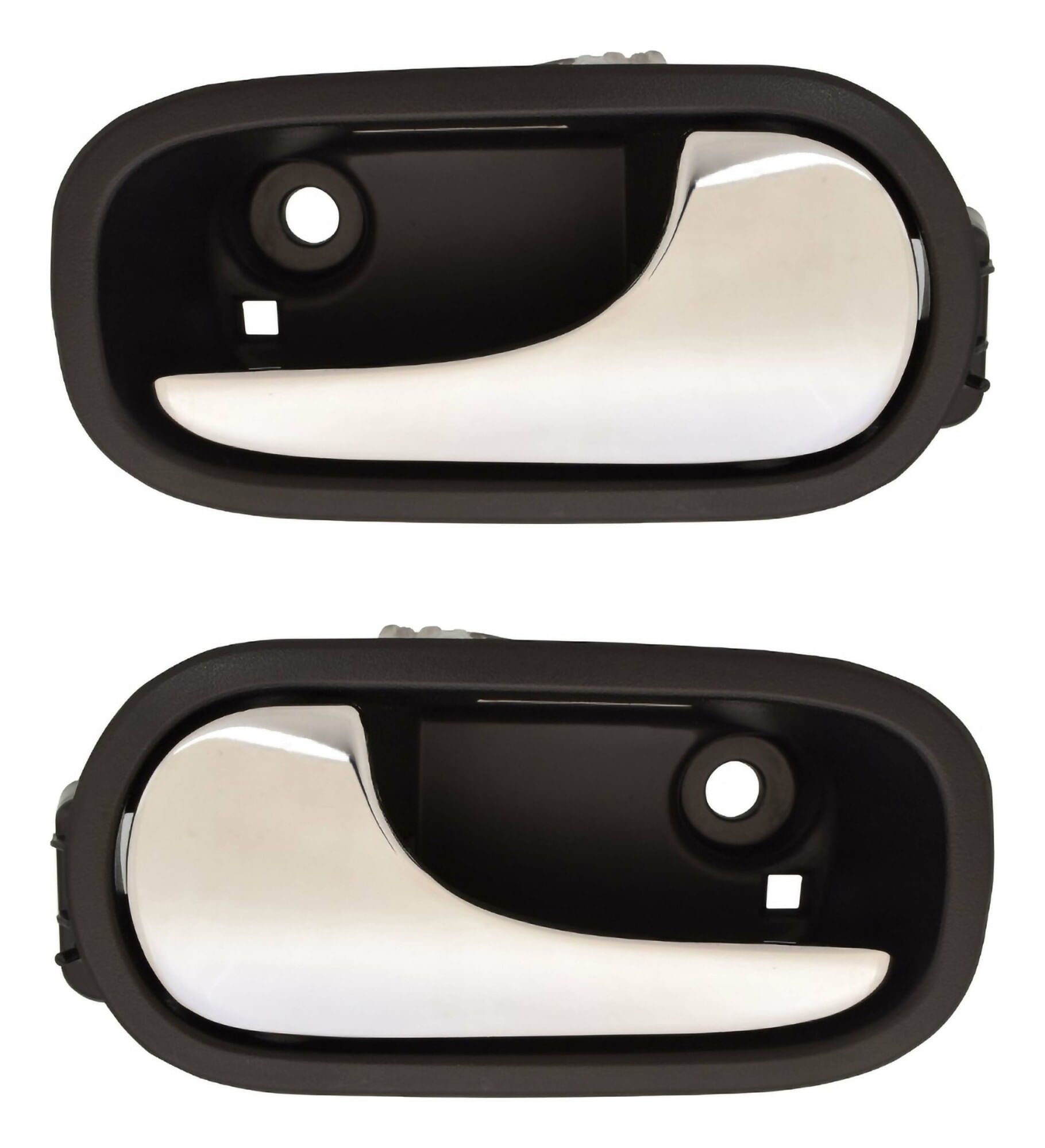 Par De Manijas De Puertas Interiores Delanteras Negro/Cromado Con Hoyo Para Luz Led