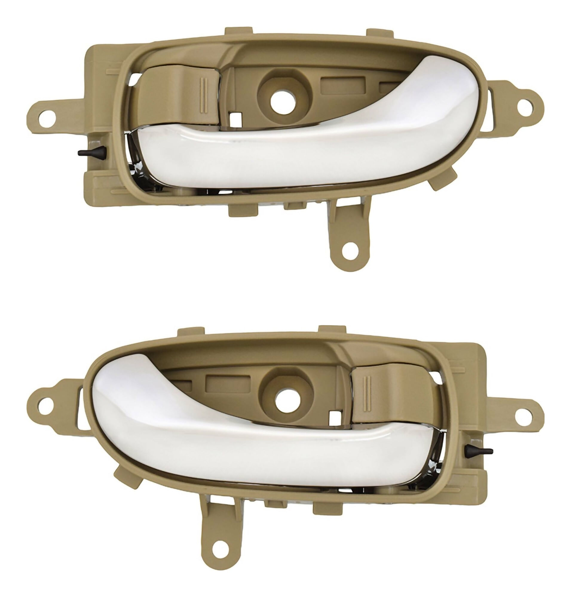 Par De Manijas De Puertas Interiores Delanteras O Traseras Beige/Cromado