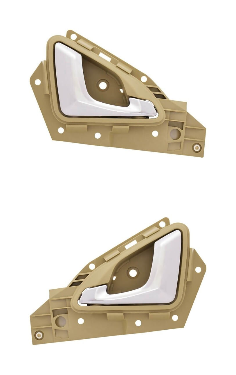 Par De Manijas De Puertas Interiores Delanteras Beige/Cromado