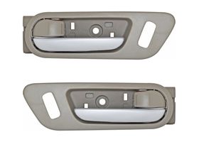 Par De Manijas De Puertas Interiores Delanteras Beige/Plata Con Hoyo Para Seguro