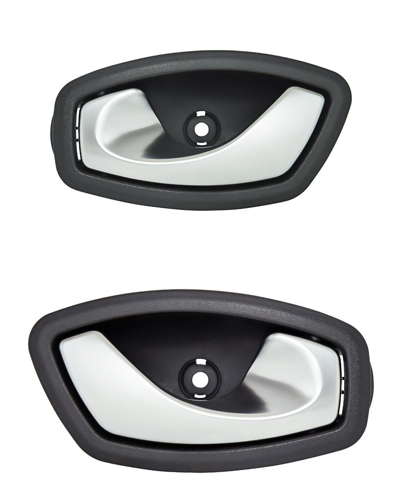 Par De Manijas De Puertas Interiores Delanteras O Traseras Negro/Plata