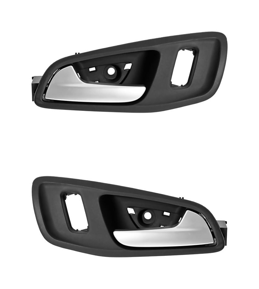 Par De Manijas De Puertas Interiores Delanteras Negro/Plata Con Hoyo