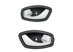 Par De Manijas De Puertas Interiores Delanteras O Traseras Negro/Plata