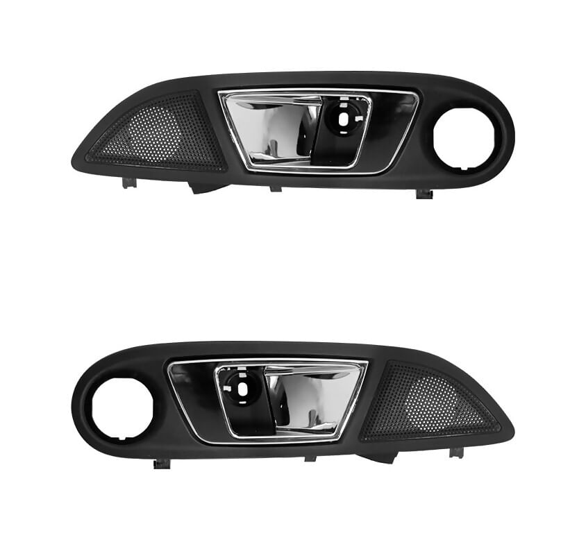 Par De Manijas De Puertas Interiores Delanteras Cromado/Negro Con Hoyo