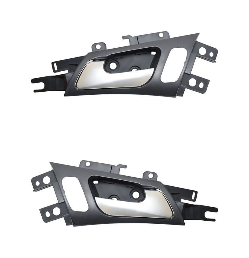 Par De Manijas De Puertas Interiores Delanteras Negro/Plata Con Hoyo Para Seguro