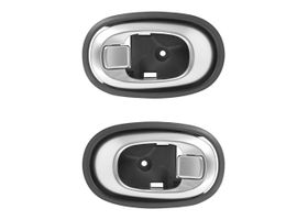 Par De Manijas De Puertas Interiores Delanteras O Traseras Negro/Plata