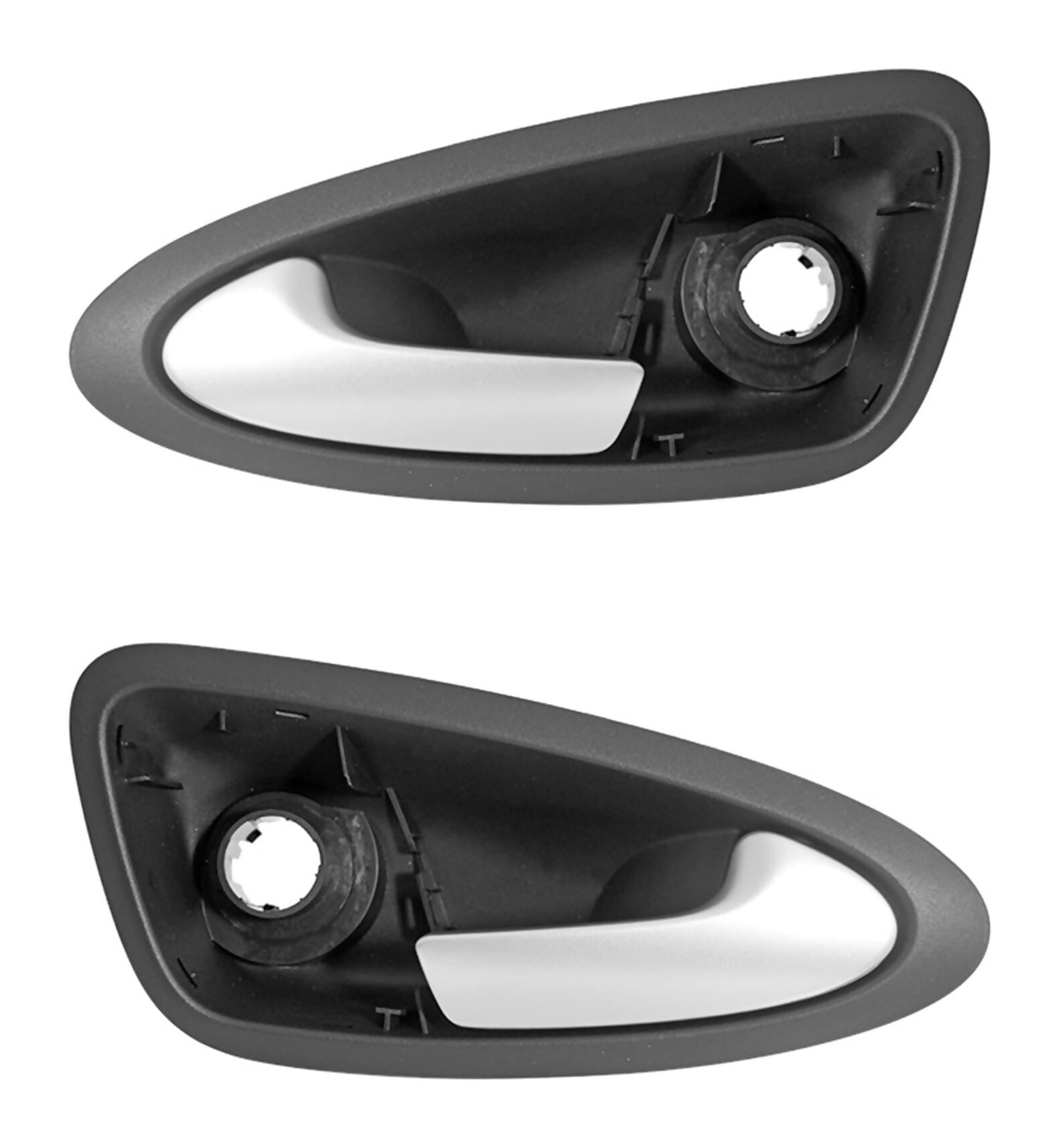 Par De Manijas De Puertas Interiores Delanteras Negro/Plata