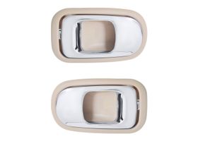 Par De Manijas De Puertas Interiores Delanteras O Traseras Beige/Cromado