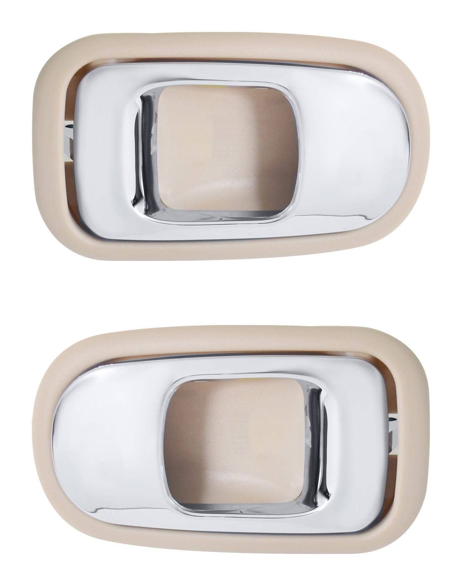 Par De Manijas De Puertas Interiores Delanteras O Traseras Beige/Cromado
