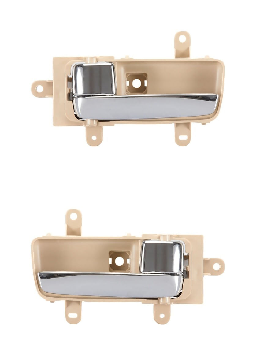 Par De Manijas De Puertas Interiores Delanteras O Traseras Beige/Cromado