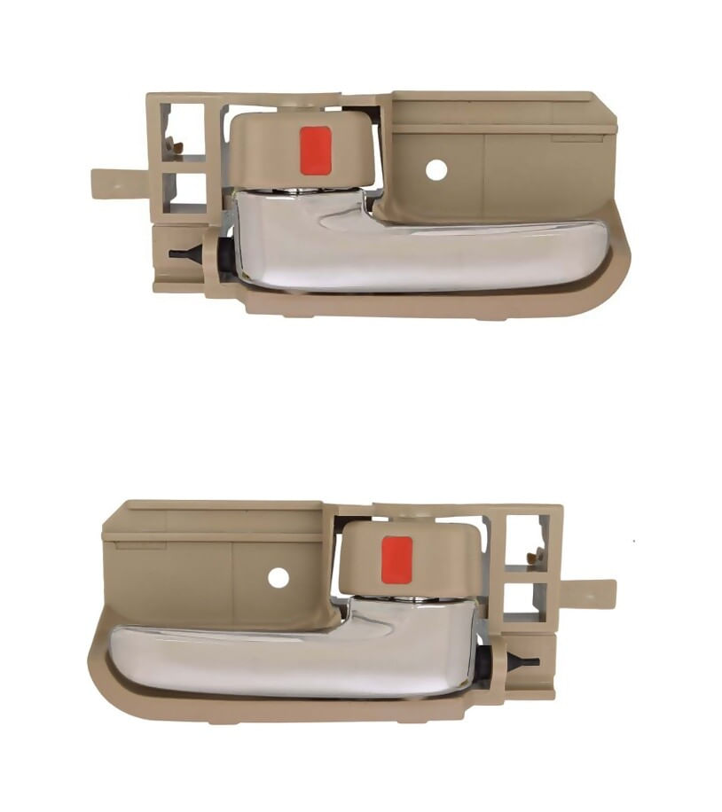 Par De Manijas De Puertas Interiores Delanteras O Traseras Beige/Cromado