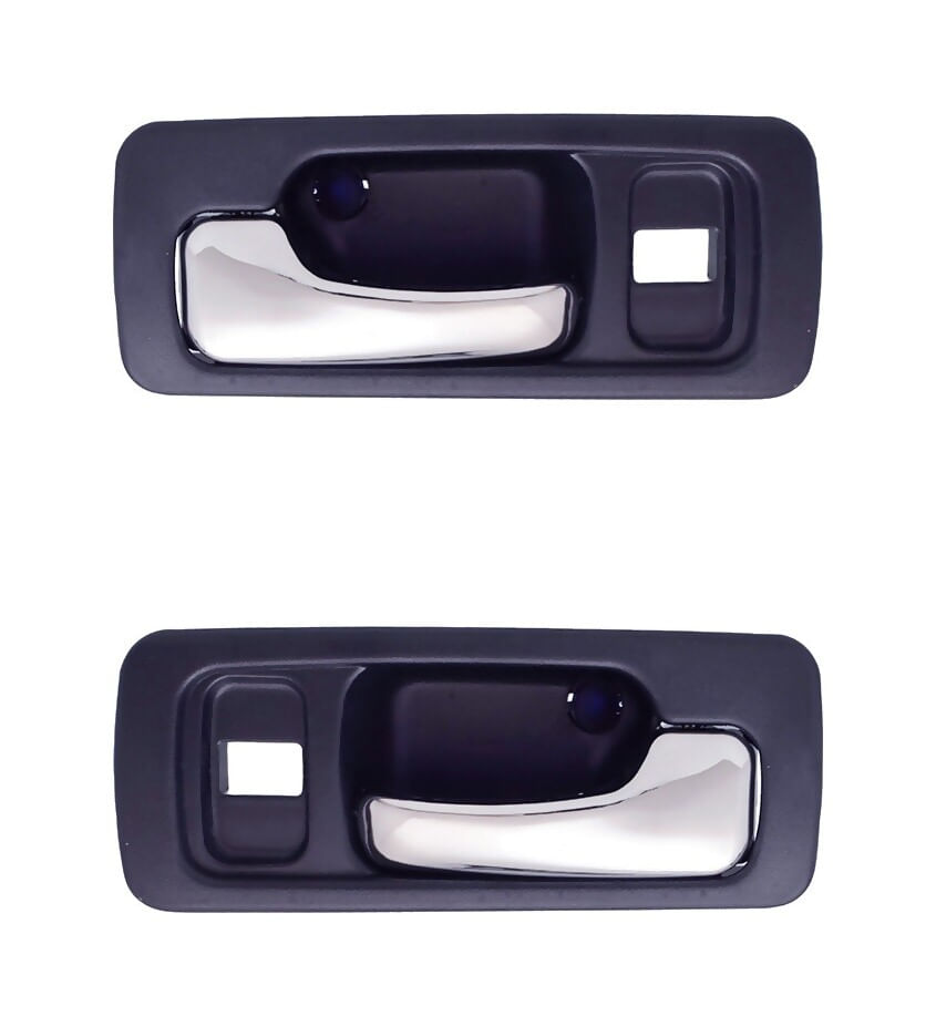 Par De Manijas De Puertas Interiores Delanteras Azul/Cromado Con Hoyo Para Seguro