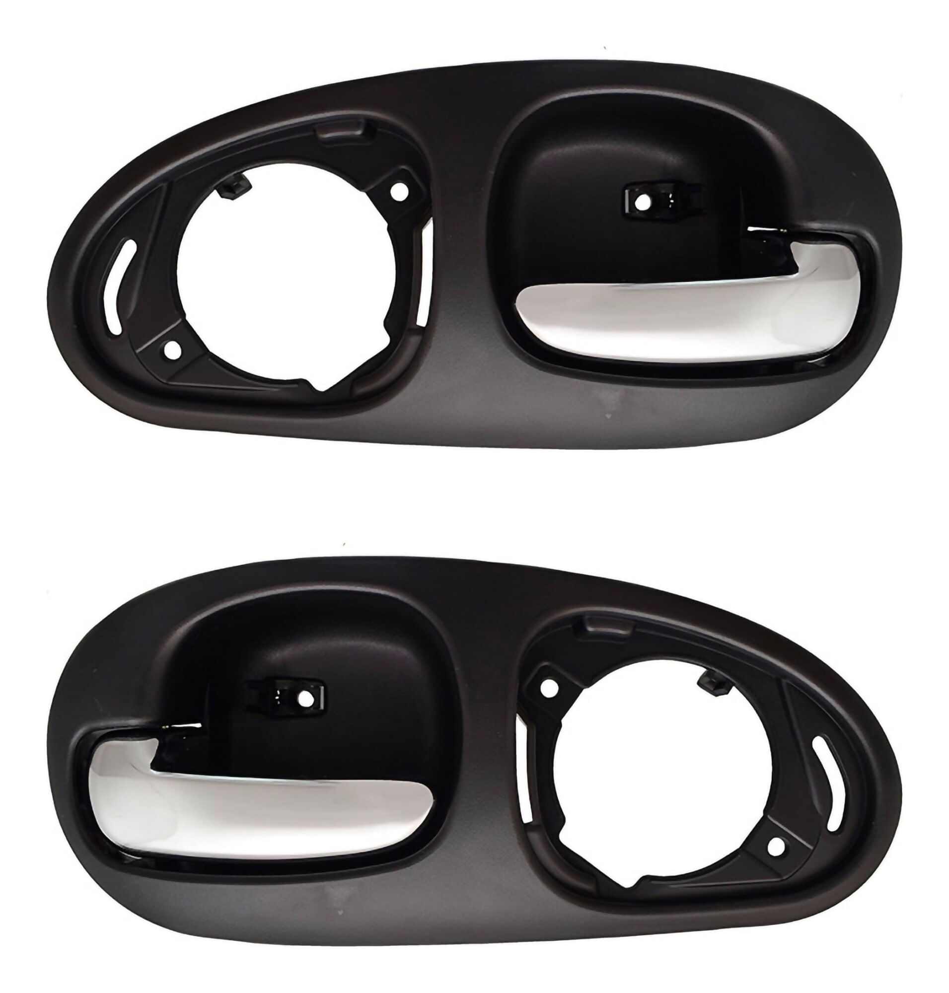 Par De Manijas De Puertas Interiores Traseras Negro/Cromado Con Hoyo Para Bocina