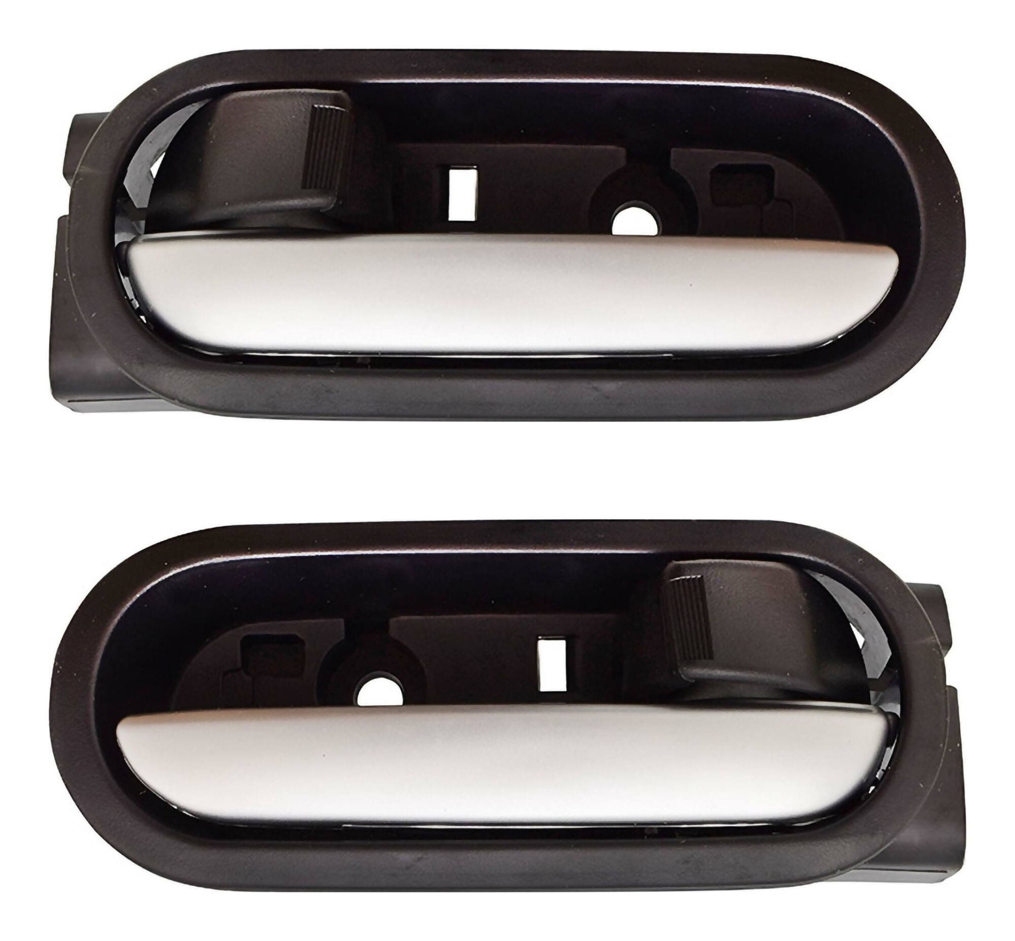 Par De Manijas De Puertas Interiores Traseras Negro/Plata