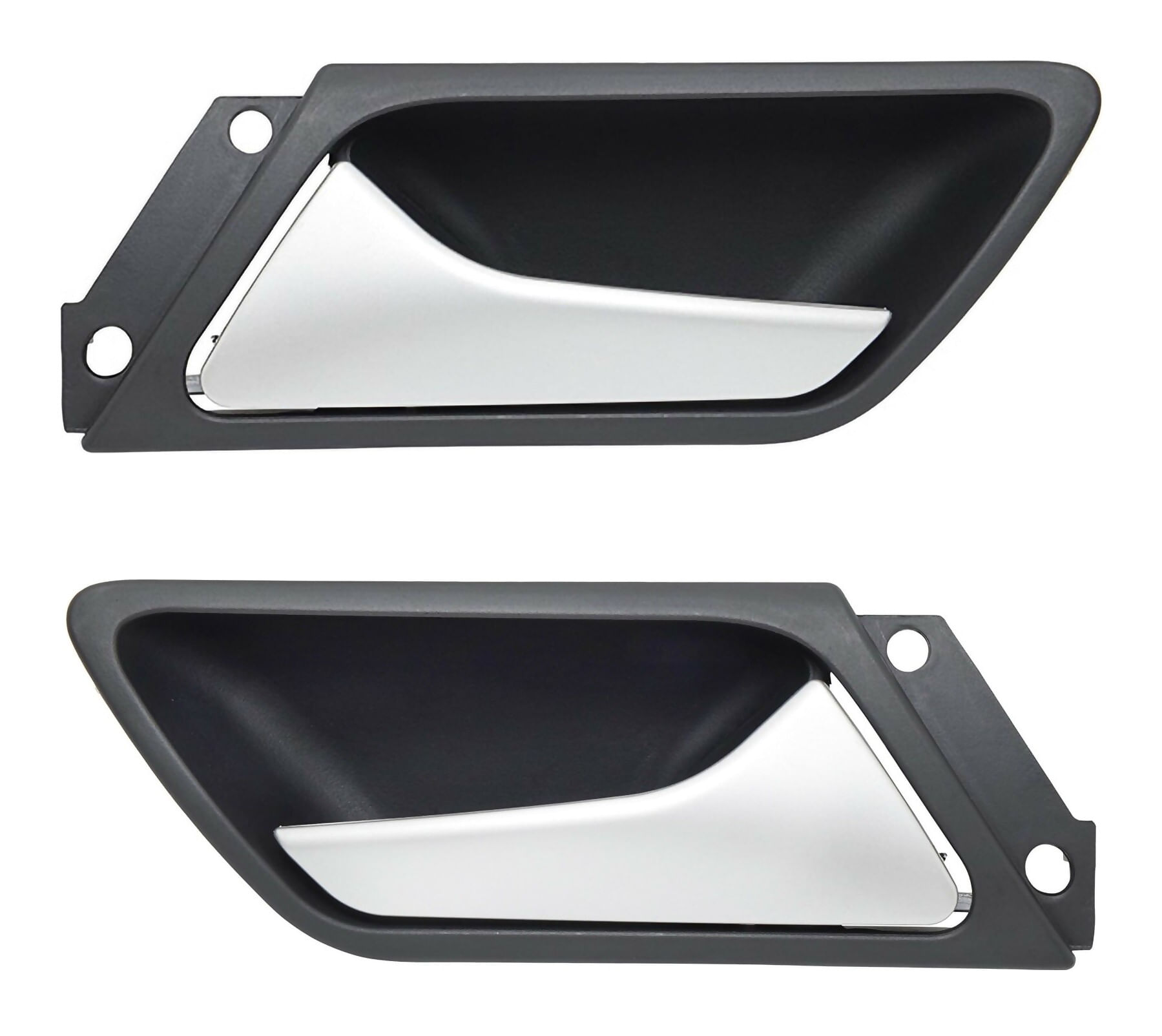 Par De Manijas De Puertas Interiores Traseras Negro/Plata