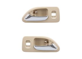 Par De Manijas De Puertas Interiores Traseras Beige/Cromado Con Hoyo Para Cristal