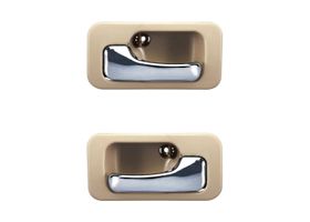 Par De Manijas De Puertas Interiores Traseras Beige/Cromado
