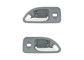 Par De Manijas De Puertas Interiores Traseras Gris Claro/Cromado Con Hoyo Para Cristal