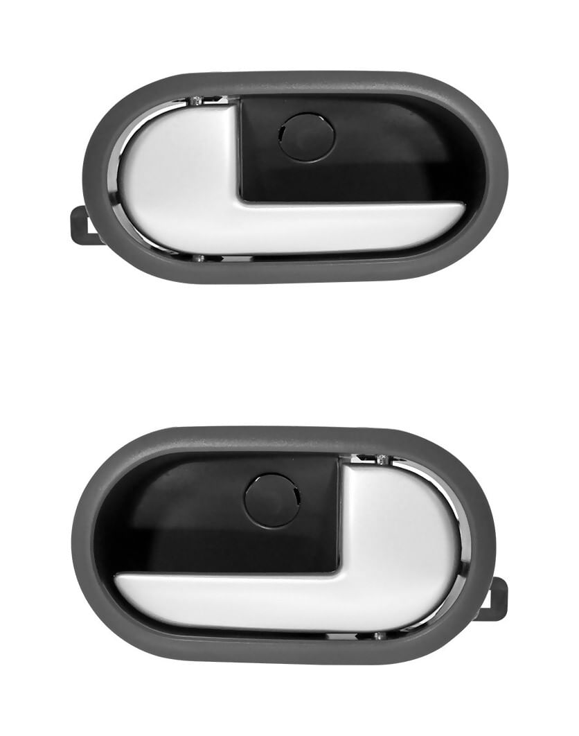 Par De Manijas De Puertas Interiores Delanteras O Traseras Negro/Plata