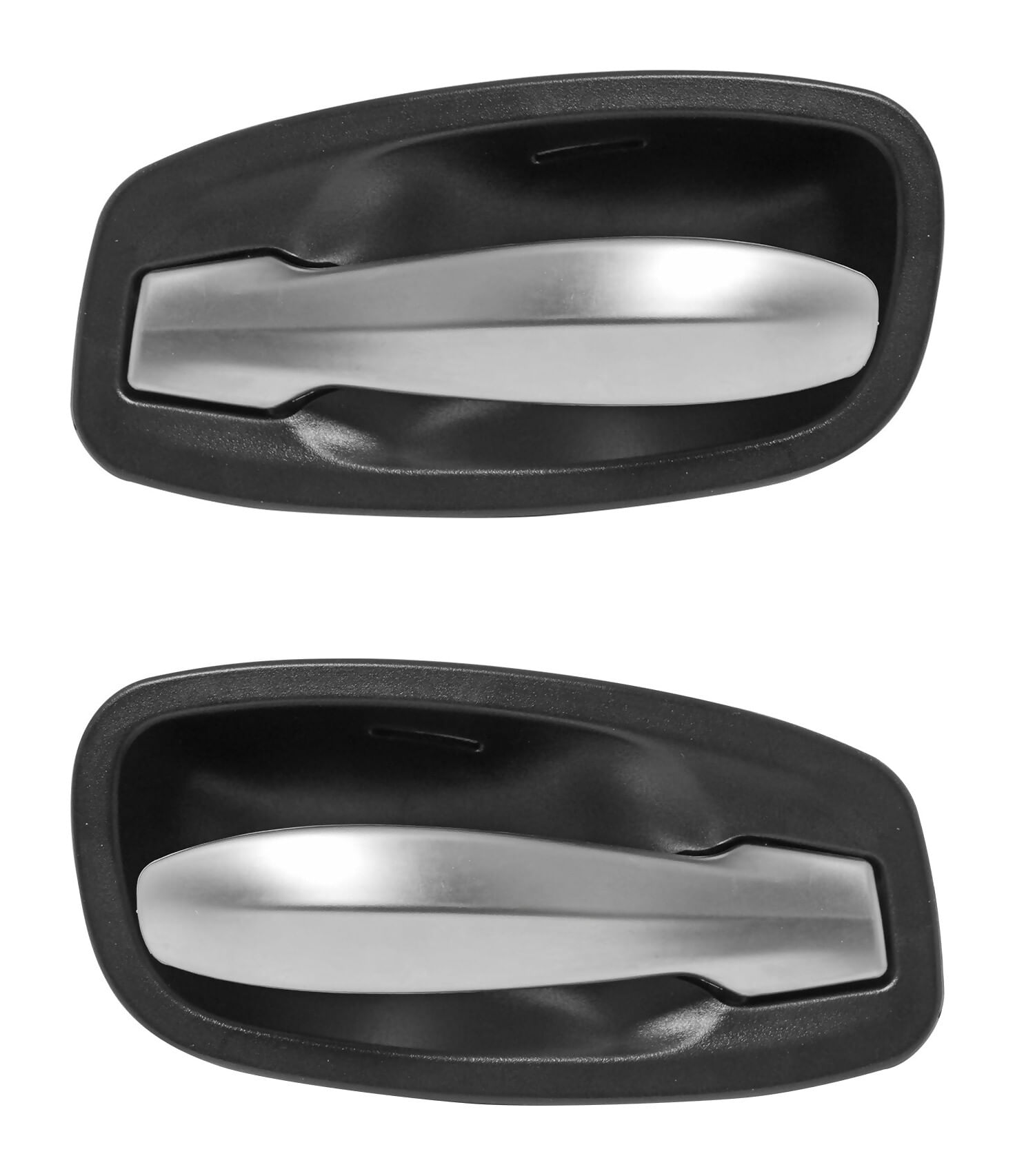 Par De Manijas De Puertas Interiores Delanteras Negro/Plata