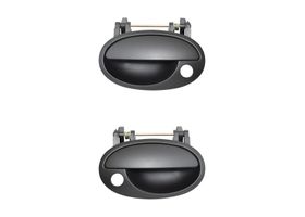 Par De Manijas De Puertas Exteriores Delanteras Negro Corrugado Con Hoyo Para Llave