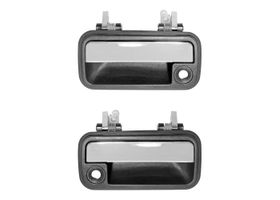 Par De Manijas De Puertas Exteriores Delanteras Cromado/Negro Con Hoyo Para Llave