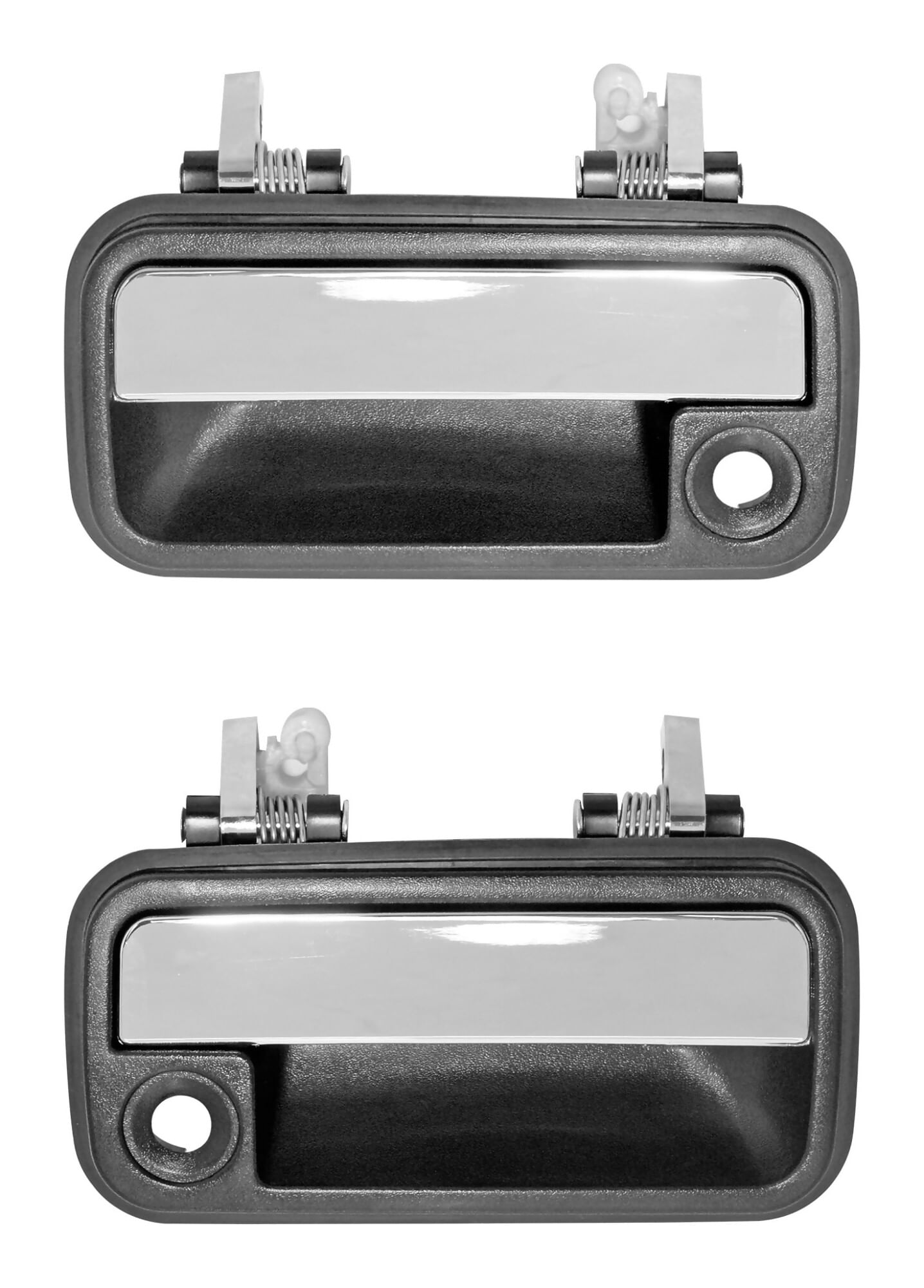 Par De Manijas De Puertas Exteriores Delanteras Cromado/Negro Con Hoyo Para Llave