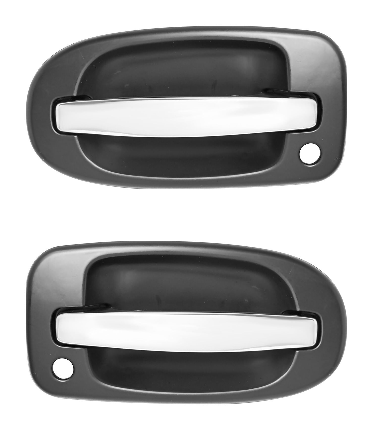 Par De Manijas De Puertas Exteriores Delanteras Cromado/Negro Con Hoyo Para Llave