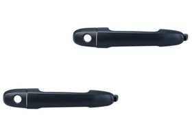 Par De Manijas De Puertas Exteriores Delanteras Negro Corrugado Con Hoyo Para Llave