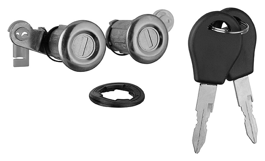 Juego De Cilindros De Puertas Delanteros Cromados Metal Con Llaves