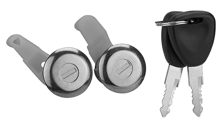 Juego De Cilindros De Puertas Delanteros Cromados Metal Con Llaves