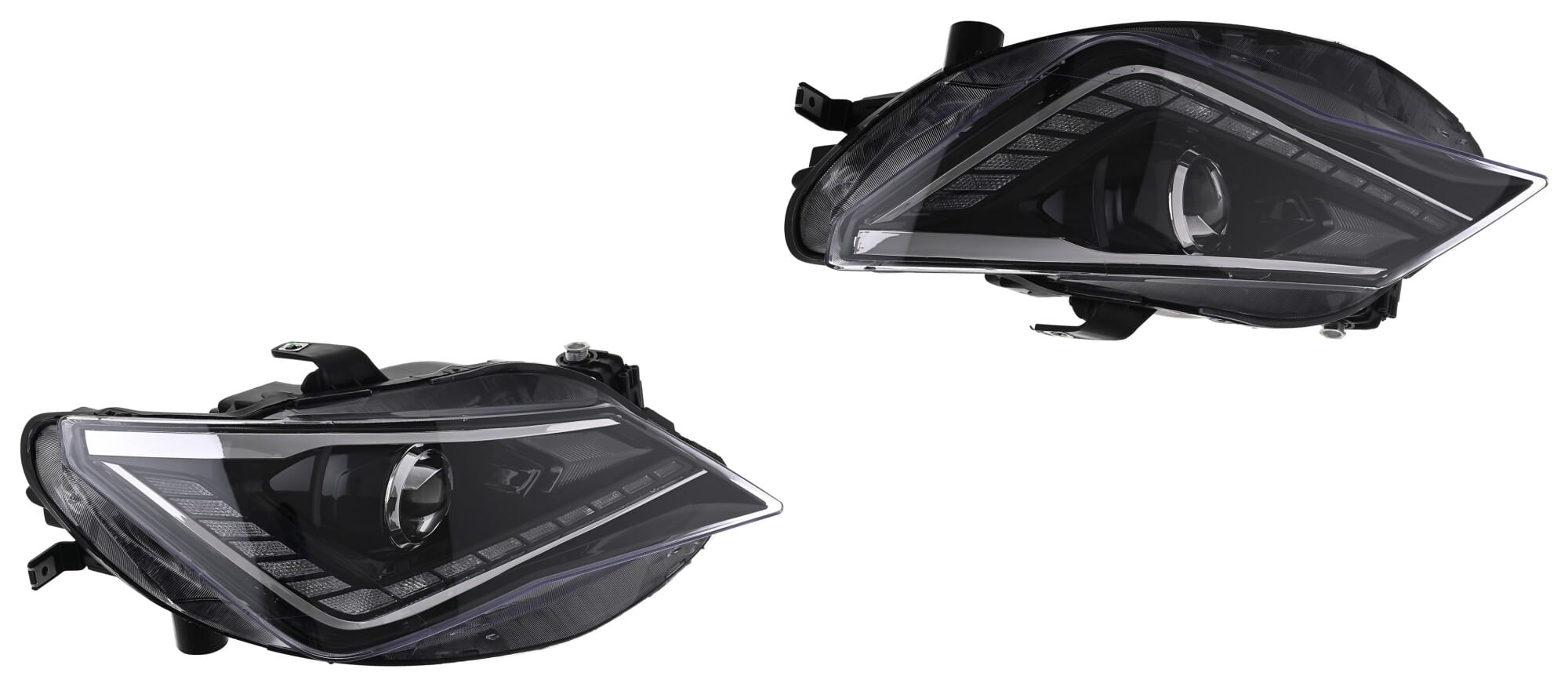 Par De Faros Con Motor Para Foco Xenón Con Lupa Con Leds