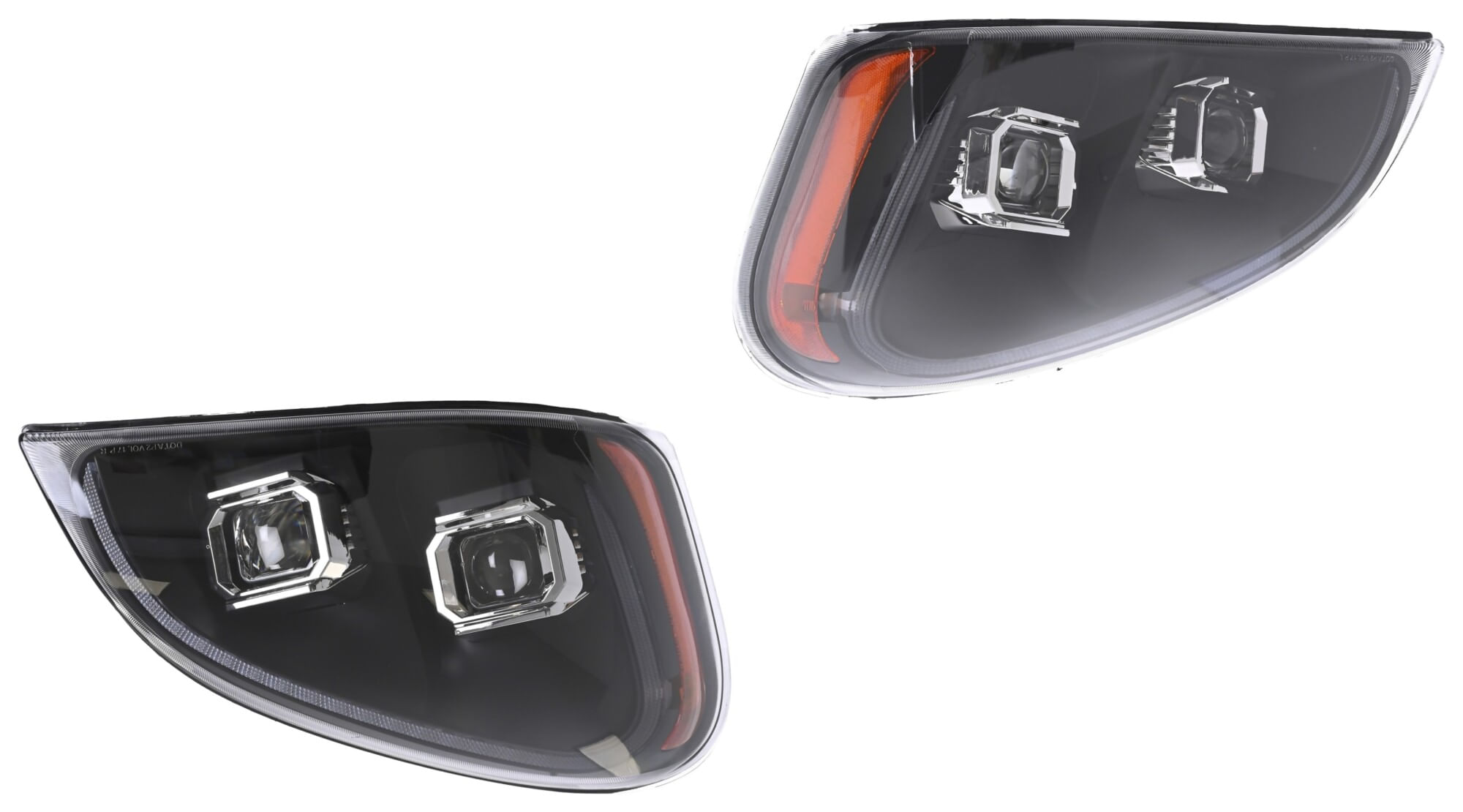 Par De Faros Con Lupa Con Leds Fondo Negro