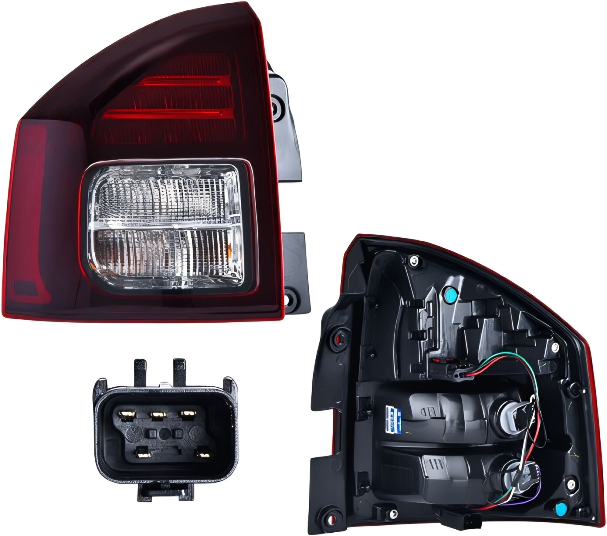 Calavera Roja/Obscura Con Leds Lado Conductor