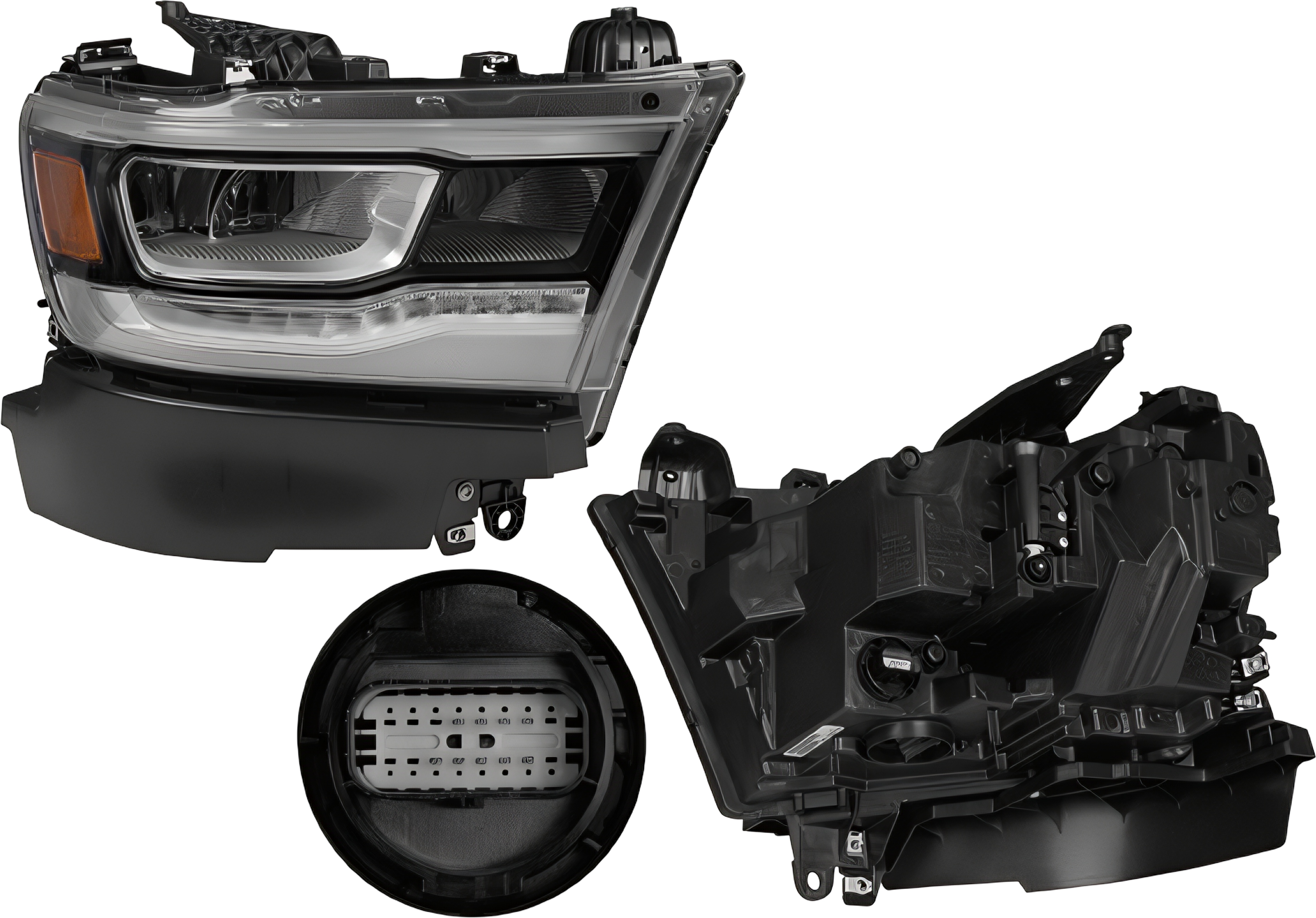 Faro Filo Cromado Con Leds Lado Pasajero
