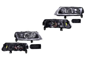 Par De Faros Fondo Negro Eléctrico Sin Motor Para Foco Xenón Sin Foco Con Lupa