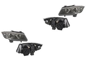 Par De Faros Fondo Negro Eléctrico Para Foco Halógeno Sin Foco