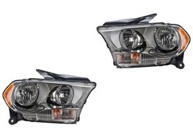 Par De Faros Fondo Cromado Para Foco Halógeno