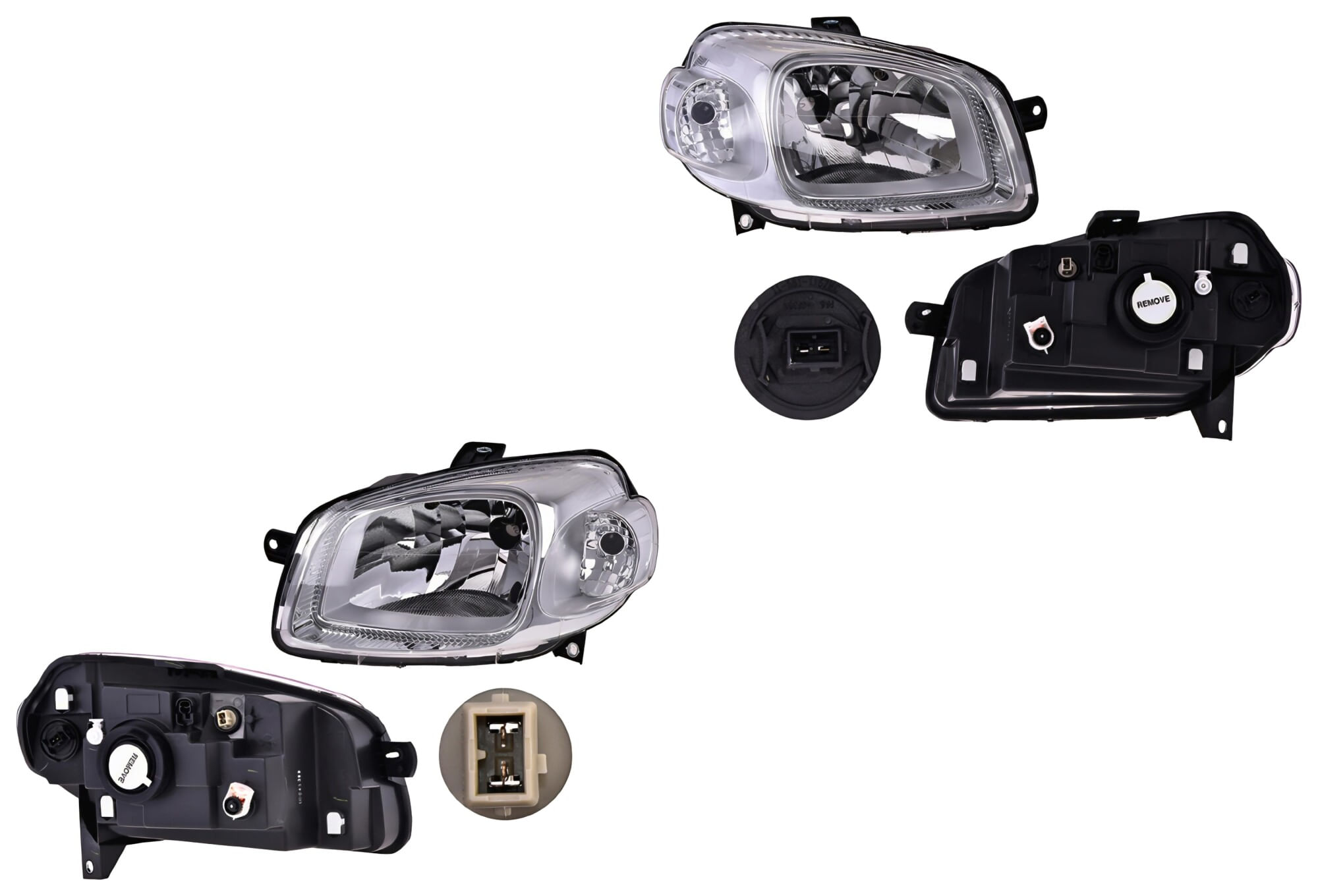 Par De Faros Fondo Cromado Manual Sin Foco