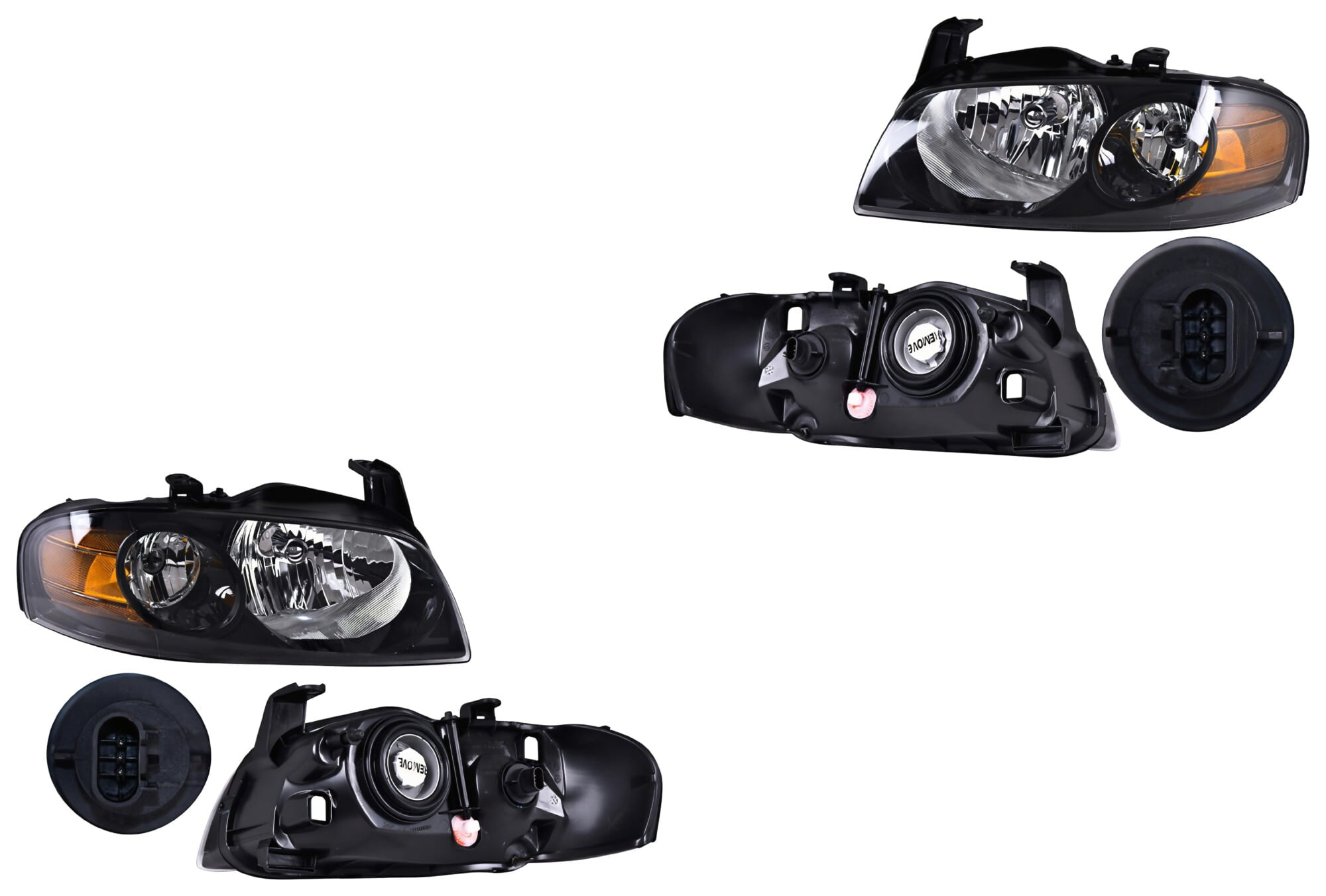 Par De Faros Fondo Negro