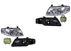 Par De Faros Fondo Cromado Manual Para Foco Halógeno Sin Foco
