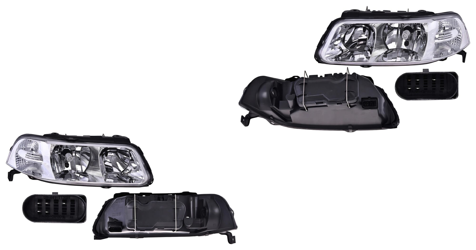 Par De Faros Fondo Cromado Para Foco Halógeno