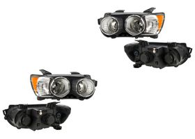 Par De Faros Con Aros Cromados Sin Foco Con Reflejante Ámbar