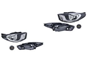 Par De Faros Fondo Negro Eléctrico Sin Motor Para Foco Halógeno Sin Foco